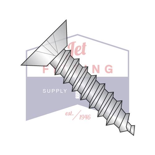 Tornillo autorroscante de cabeza plana Phillips de 10-12 x 1/2 pulgada, tipo A, rosca completa, de acero inoxidable 18 8