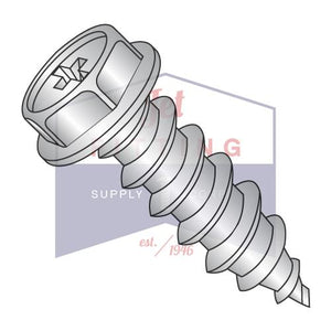 8-15X3/8 Phillips Indent Hexwasher Self Tap Screw Type A Full Thread 18-8Stainless Steel