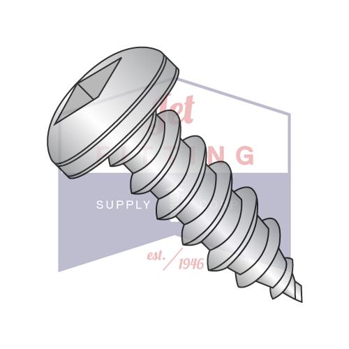 Tornillo autorroscante de cabeza cuadrada de 6-18 x 1/2, tipo A, rosca completa, acero inoxidable 18 8