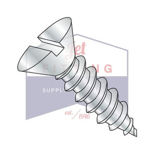 8-15X3/4 Slotted Flat Self Tapping Screw Type A Fully Threaded Zinc And Bake
