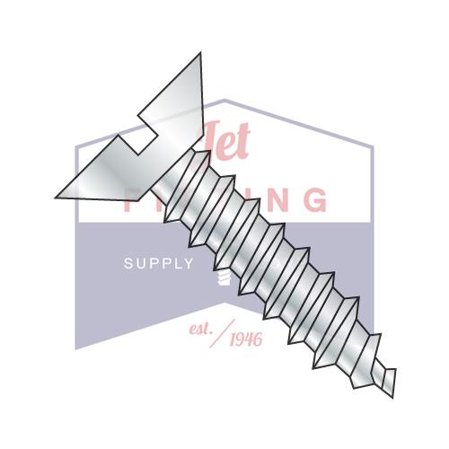 10-12X1/2 Slot Flat Undercut Self Tapping Screw Type A Fully Threaded Zinc And Bake