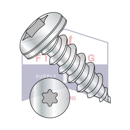 6-18X3/8 6 Lobe Pan Self Tapping Screw Type A Fully Threaded Zinc And Bake