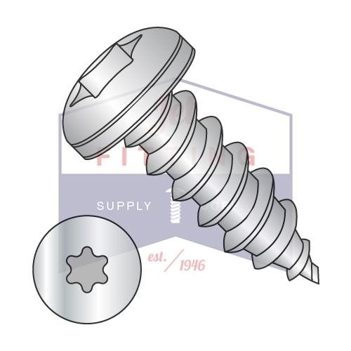 8-15X5/8 Six Lobe Pan Self Tapping Screw Type A Fully Threaded 18 8 Stainless Steel