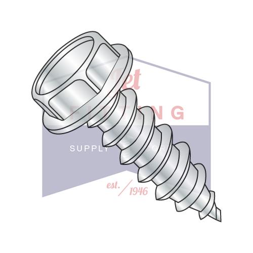 5/16X3  .428-.437A/F Unslot Indent Hex Washer Self Tap Screw Type A Full Thread ZincBake