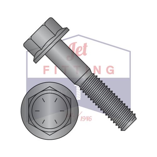 Perno de marco sin dentado con brida de cabeza hexagonal de 1/4-20 X 3/4 IFI-111 2002 Acero grado 8 Fosfato negro