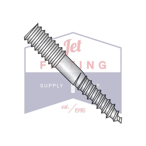 3/8-16X6  Hanger Bolt Plain Center Stainless Steel 18-8