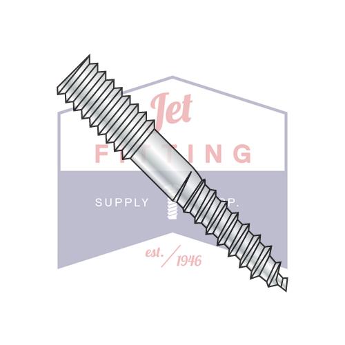 3/8-16X5  Hanger Bolt Plain Center Steel Zinc