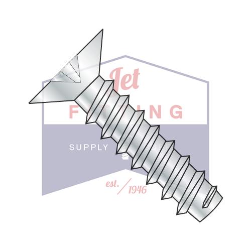 4-24X1/4 Phillips Flat 100 Degree Self Tapping Screw Type B Full Thread Zinc and Bake