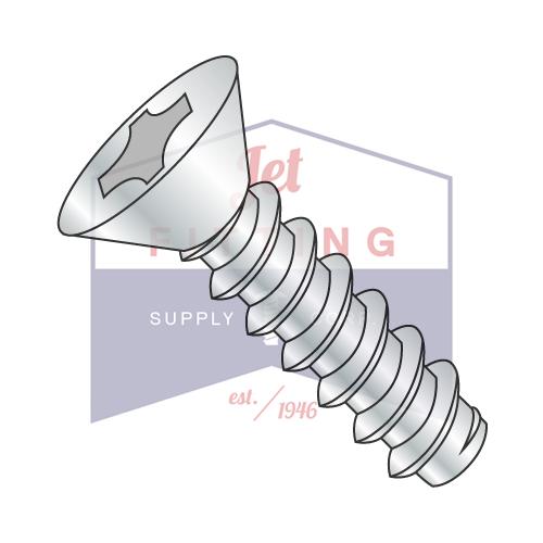 10-16X1 Phillips Flat Self Tapping Screw Type B Fully Threaded Zinc