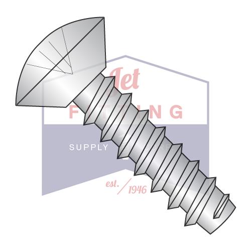 10-16X1/2 Phillips Oval Undercut Self Tapping Screw Type B Full Thred 18 8 Stainless Steel