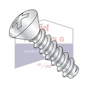 10-16X1/2 Phillips Oval Self Tapping Screw Type B Fully Threaded Zinc