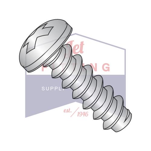 10-16X3/8 Phillips Pan Self Tapping Screw Type B Fully Threaded 18-8 Stainless