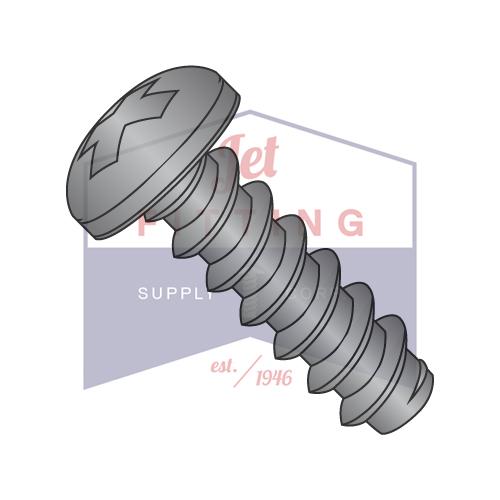 8-18X5/16 Phillips Pan Self Tapping Screw Type B Fully Threaded Black Zinc And Bake