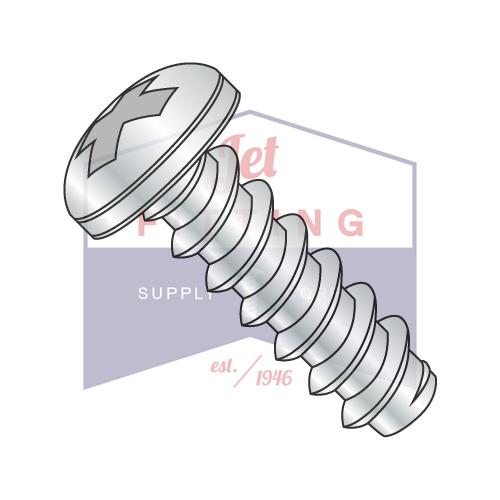 8-18X1 3/4 Phillips Pan Self Tapping Screw Type B Fully Threaded Zinc and Bake