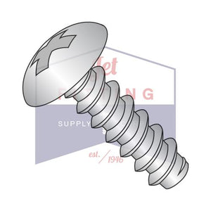 8-18X3/8 Phillips Truss Self Tapping Screw Type B Fully Thread 18 8 Stainless Steel