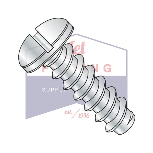 8-18X3/8 Slotted Pan Self Tapping Screw Type B Fully Threaded Zinc
