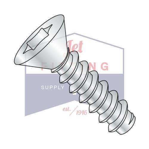 6-20X3/8 Six Lobe Flat Self Tapping Screw Type B Fully Threaded Zinc and Bake