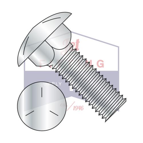 Perno de carruaje de 5/8-11 x 3 1/4 de acero de grado 5, totalmente roscado y galvanizado