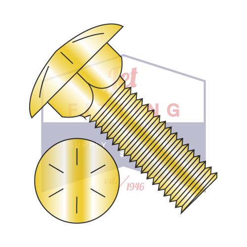 Perno de carruaje de 3/4-10X6, grado 8, totalmente roscado, de zinc amarillo