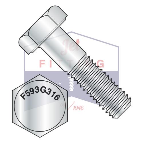 1/2-13x2-1/4  Hex Cap Screw Stainless Steel 316 F593 Bulk: 150