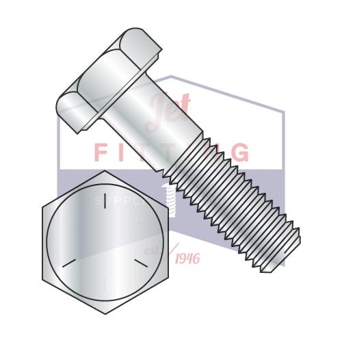Tornillo de cabeza hexagonal con rosca gruesa de 3/8-16 x 7 1/2 de acero de grado 5 y zinc