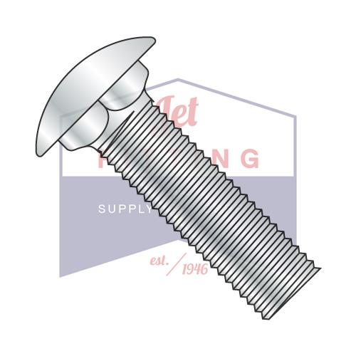 3/8-16X2 1/2 Carriage Bolt Short Neck Full Thread Steel Zinc