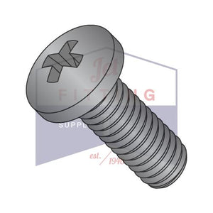 M6-1.0X30 Din 7985A Metric Phillips Pan Machine Screw Full Thread Black Oxide Oil