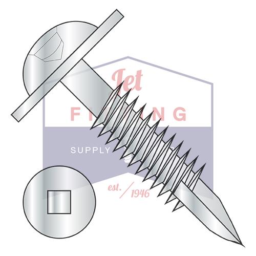 7-18X1 1/4 Square Round Washer Pocket Face Frame Fine Thread Type17 Partial Thread ZincBake