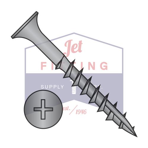 6-13X1 1/2 Phil Flat No Nibs Deep Thread Wood Screw Type 17 point 2/3 Thread Black Oxide
