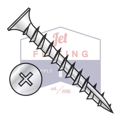 9-10X3/4 Phillips Flat No Nibs Deep Thread Screw Type 17 point Full Thread Zinc Bake