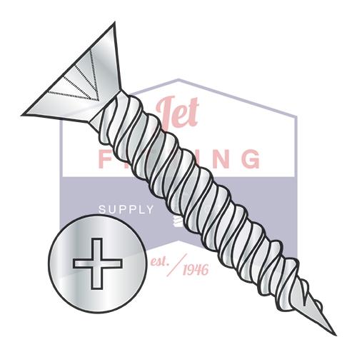 6-18X1/2 Phillips Flat Hinge Screw Twinfast Fine Thread Fully Threaded Zinc