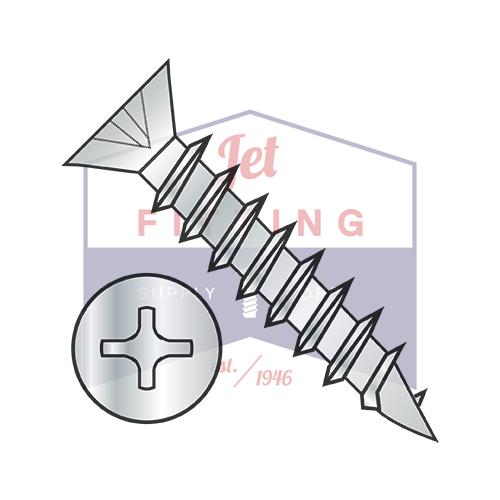 7-12X5/8 Phillips Flat Head no Nibs Deep Thread Wood/Hinge Screw Full Thread Zinc Bake