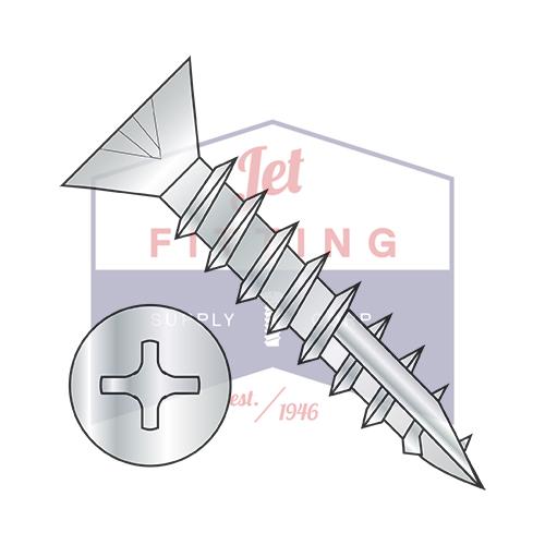 6-13X5/8 Phil Flat .260-.279 OD no Nibs Deep Thread Wood Screw Type17 Full Thrd Nickel
