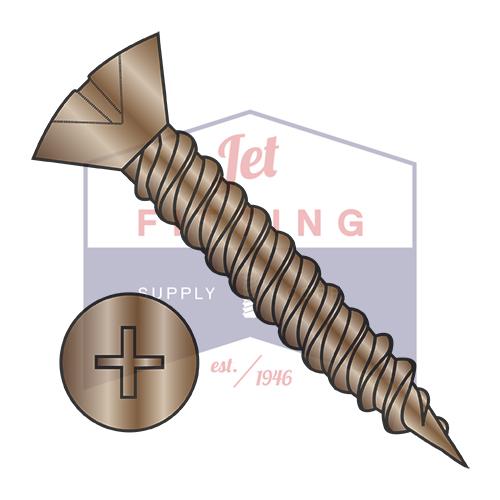 Tornillo de bisagra ovalado Phil Twinfast de 6-18 x 5/8 con rosca fina y rosca completa, acabado en latón antiguo