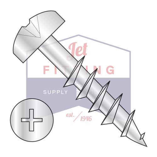 10-9X1 1/2 Phillips Pan Deep Thread Wood Screw 2/3 Thread Zinc Bake