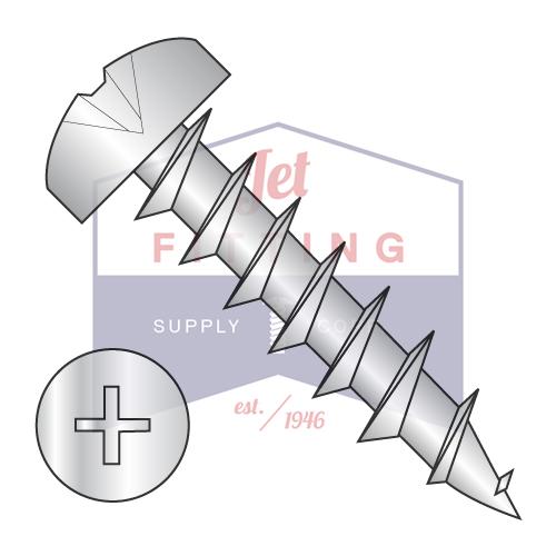 10-9X1 Phillips Pan Deep Thread Wood Screw Full Thread Zinc Bake