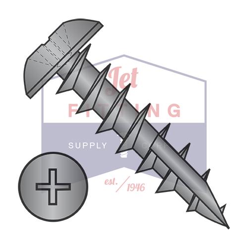 6-13X1/2 Phillips Truss Deep Thread Wood Screw Full Thread Type 17 point Black Oxide
