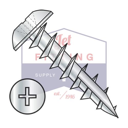 8-11X3/4 Phillips Truss Deep Thread Wood Screw Full Thread Type 17 Zinc Bake
