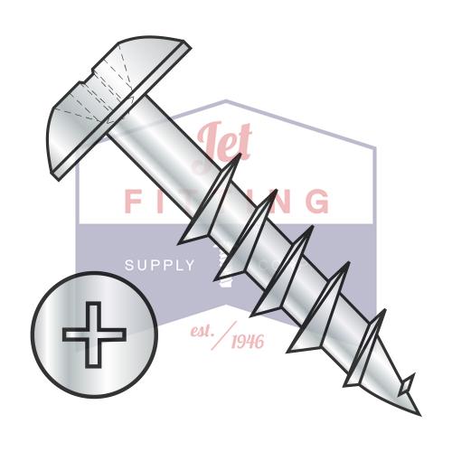 8-11X1 1/2 Phillips Truss Deep Thread Wood Screw 2/3 Thread Zinc Bake