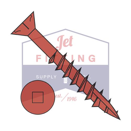 9-9X2 1/2 Square Flat Nibs Deck Screw Type17 2/3 Thread Red Ceramic 1200HR Salt Spray