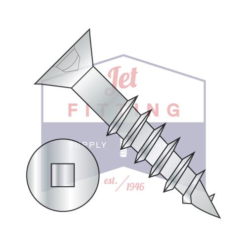 8X3 Flat Head (no nibs) Square Drive Deep Thread Wood Screw 2/3 Threaded Zinc Bake