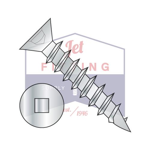 8X3/4 Flat Head (no nibs) Square Drive Deep Thread Wood Screw Fully Threaded Zinc Bake