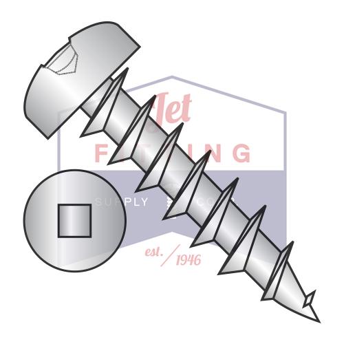 10-9X1 Square Drive Pan Deep Thread Wood Screw Full Thread Zinc Bake