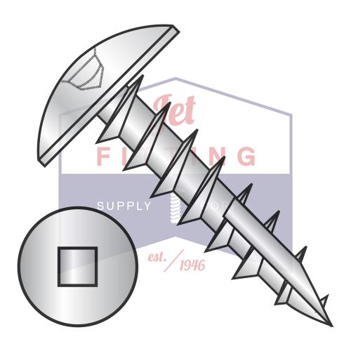 8-11X3/4 #2 Square Drive Truss Deep Thread Screw Type 17 Full Thread Zinc Bake