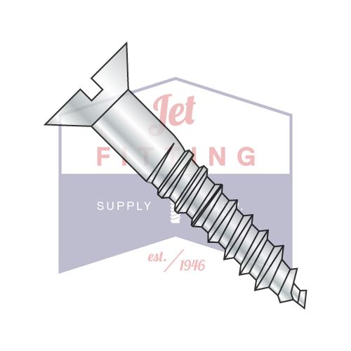 14-10X4 Slotted Flat Full Body Wood Screw Zinc