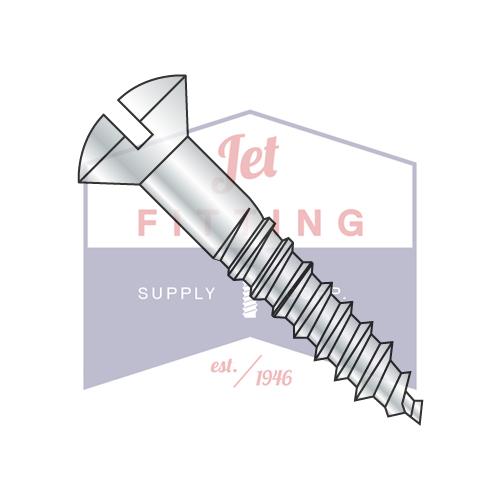 12-11X1 1/2 Slotted Oval Full Body Wood Screw Zinc