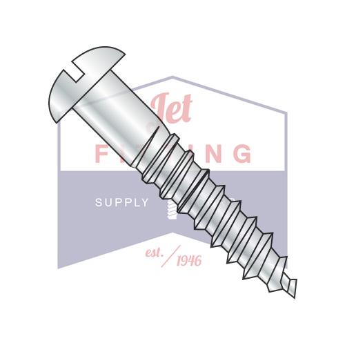 14-10X4 Slotted Round Full Body Wood Screw Zinc