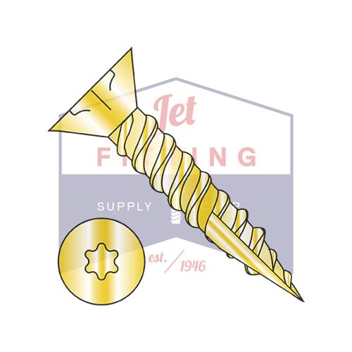 6-13X1 6 Lobe Flat Nibs Coarse Thread Type 17 Exterior Screw Full Thread Zinc Yellow