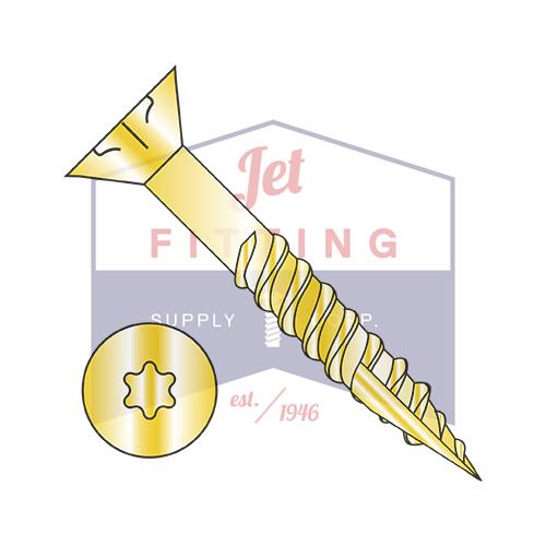 9X3 6 Lobe Flat Nibs Coarse Thread Type 17 Exterior Screw Partial Thread Zinc Yellow