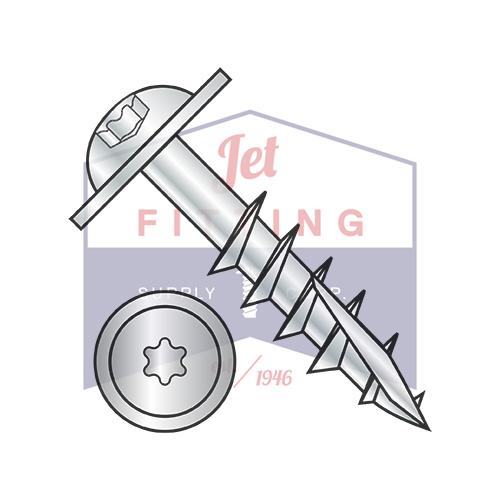 10-9X3 1/2 6 Lobe Round Washer Deep Thread Wood Install Scr Long Type17 2/3Thread Zinc Bake